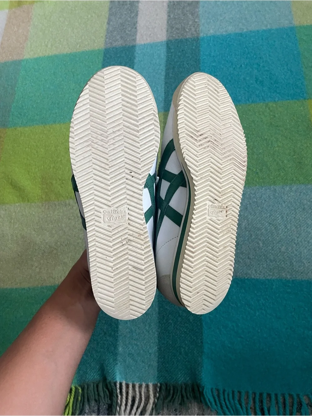 Onitsuka Tiger Corsair White Hunter Green Low Top Leather Sneaker D7J4L Men’s
